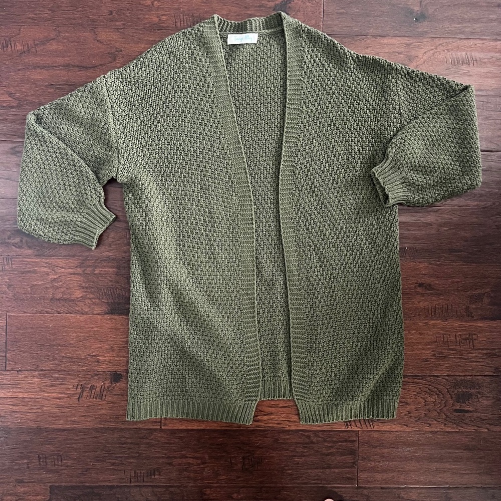 Tango Alley Olive green Open Cardigan Size M/L